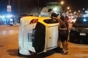 Fleeing Vape Sellers Arrested After Car Overturns
